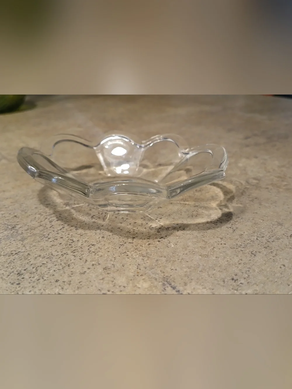 Vintage Clear Oval Open Salt Cellar (1761) Scalloped Rim